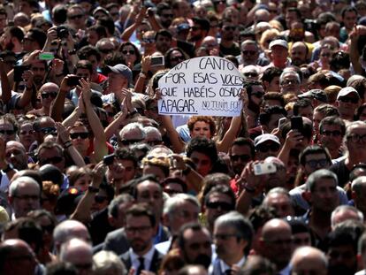 Concentraci&oacute;n en la Plaza de Catalunya.