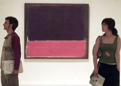 Un aspecto de la exposición sobre Mark Rothko inaugurada ayer en el Museo Guggenheim.