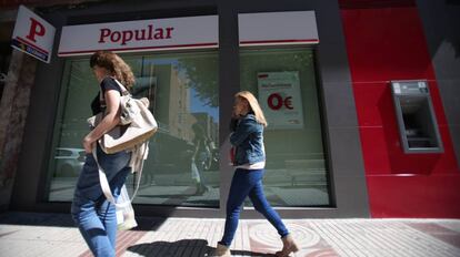 Una sucursal del Banco Popular en Madrid.