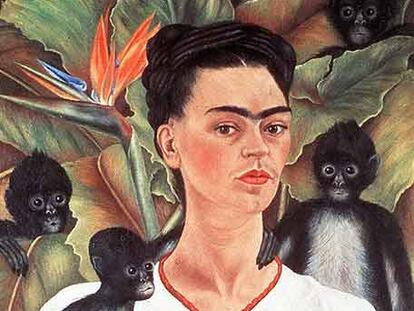 Autorretrato con monos, de Frida Kahlo.