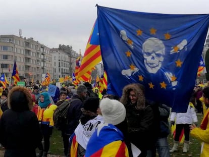 Manifestaci&oacute;n de independentistas catalanes en Bruselas
