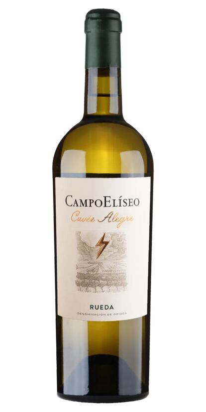 Campo Elíseo forma parte de la DO Rueda, con vinos elaborados con uva verdejo desde la primera añada en 2014. Es uno de los proyectos del bodeguero francés François Lurton en el municipio vallisoletano de La Seca. Campo Elíseo Cuvée Alegre Rueda 2019 procede de viñedos ubicados a 600 metros, cuyas cepas tienen 25 años de edad. De color amarillo brillante y claro, en nariz presenta aromas a flor blanca equilibrados con vainilla y notas de pan, además de a frutos secos procedentes de la crianza sobre lías. En boca es redondo, con equilibrio. Precio: 13,90 euros. 