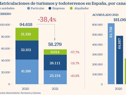 Matriculaciones en febrero de 2021