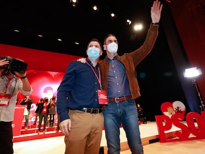 Luis Tudanca y Pedro Sánchez en el congreso del PSOE de Castilla y León.