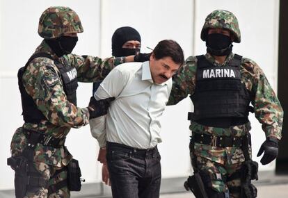 El Chapo Guzmán, durant la seva detenció el febrer del 2014.