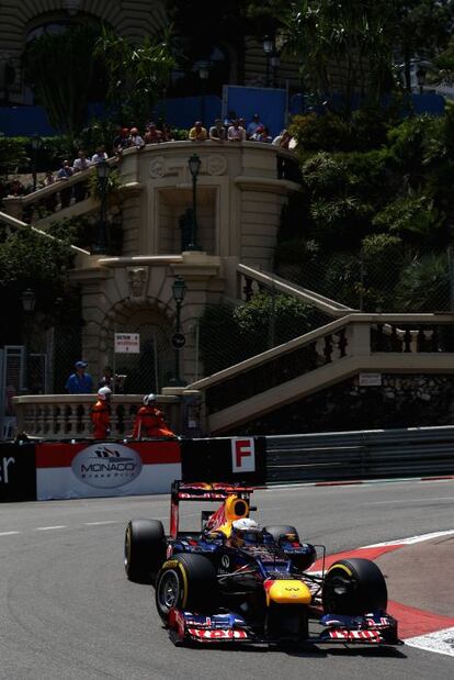 Sebastian Vettel en el Circuito de Mónaco.