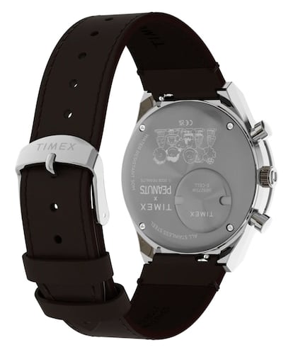 Trasera del Timex Peanuts x Q Timex Chronograph