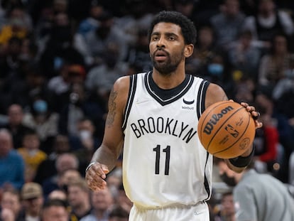 Kyrie Irving durante un partido de los Brooklyn Nets contra los Indiana Pacers.