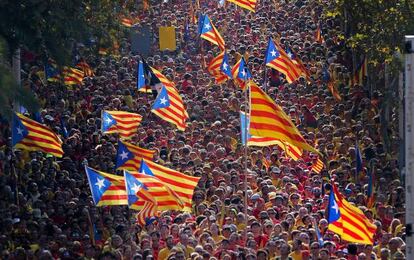 Imagen de una celebración de la Diada en Barcelona.