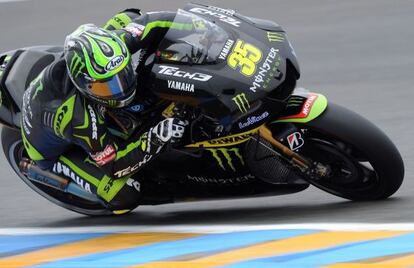 Crutchlow, durante los entrenamientos en Le Mans.