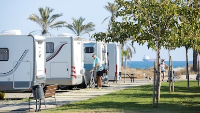 Un parque de caravanas en Castellón, este lunes.