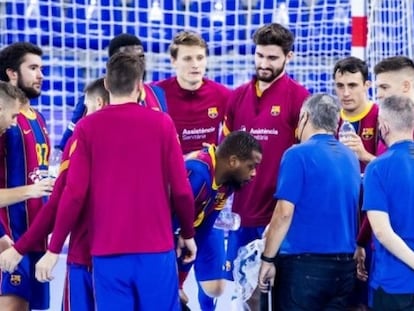 El Barça, en uno de sus últimos entrenamientos.