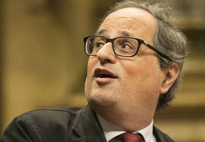 Quim Torra en el Parlamen, en febrero.