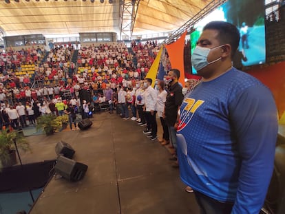 Simpatizantes del PSUV en un acto de campaña el 5 de noviembre en San Cristóbal.