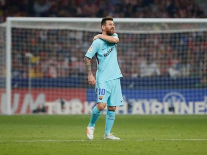 Messi, durante el partido ante el Atl&eacute;tico.