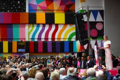 Un momento del acto de Yolanda Díaz este domingo en Madrid.