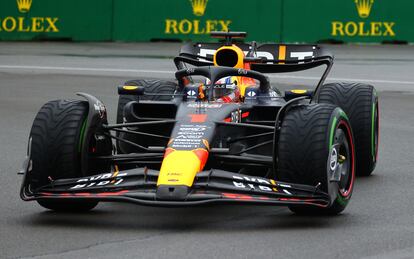 Max Verstappen de Red Bull durante la clasificación  del GP de Canadá en el circuito de Montreal.