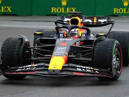 Max Verstappen de Red Bull durante la clasificación  del GP de Canadá en el circuito de Montreal.