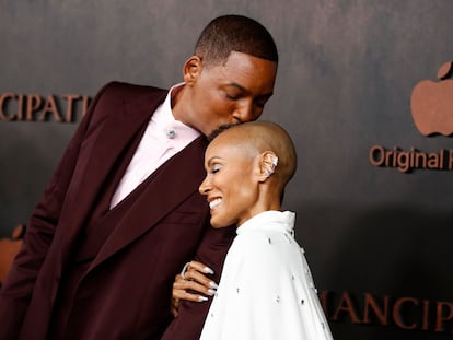 Will Smith and his wife, Jada Pinkett Smith, on the red carpet at the Los Angeles premiere of ‘Emancipation.’