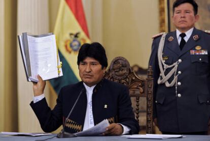 El presidente boliviano, Evo Morales, en un discurso el lunes tras la represión de los indígenas.