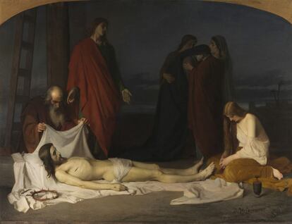 'El descendimiento', de Domingo Valdivieso  1864, Madrid, Museo del Prado