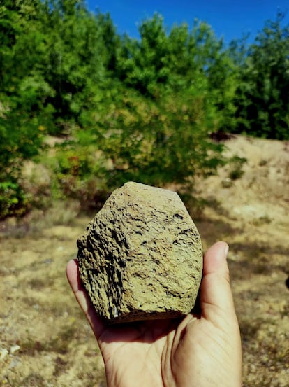 Uno de los artefactos hallados en el yacimiento arqueológico de Korolevo, en el oeste de Ucrania.