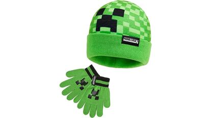 Set de gorro y guantes de invierno para niños de Minecraft