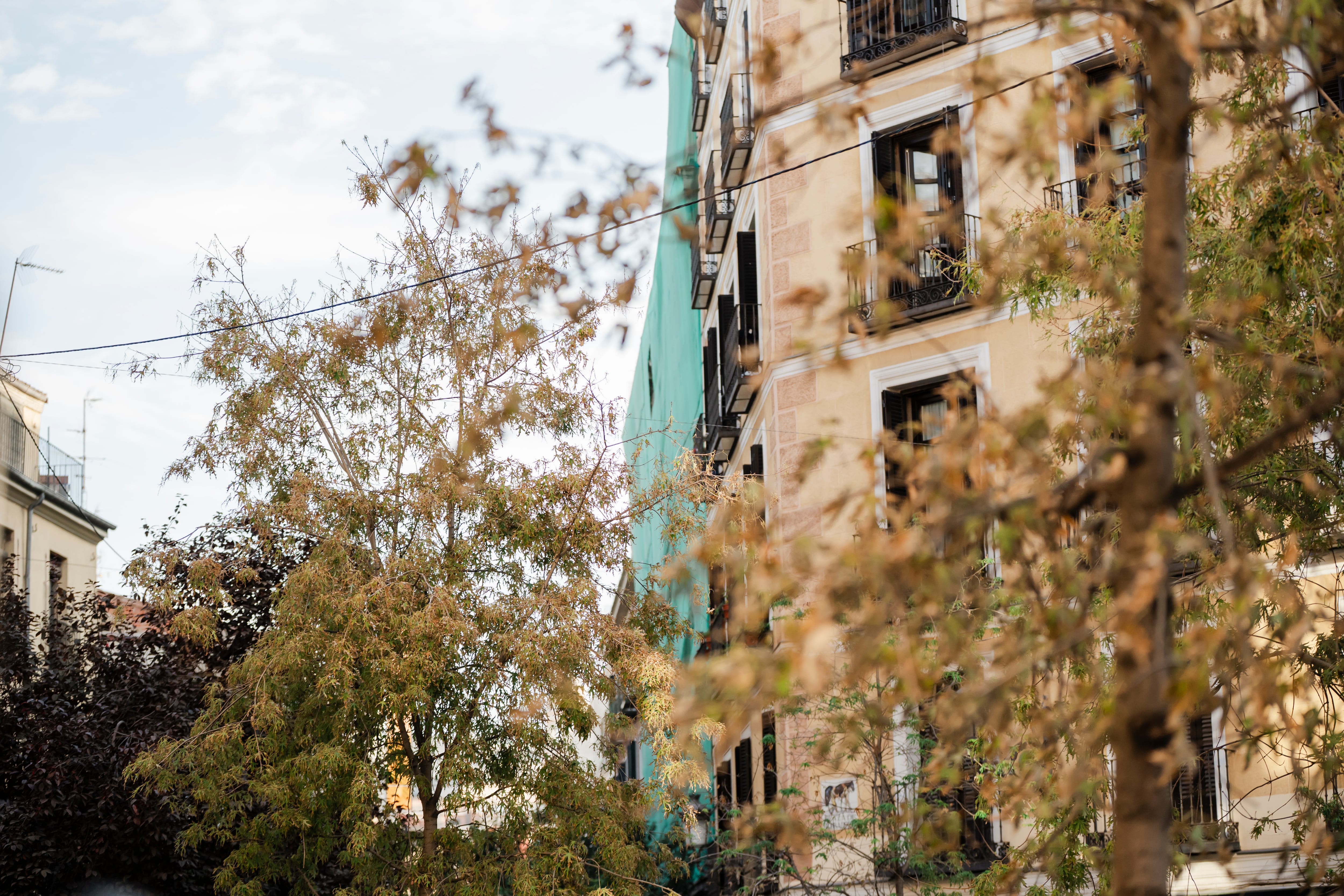 Estado de un edificio derrumbado en la calle Hilares, en Madrid, este miércoles.