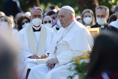 El papa Francisco, el pasado martes en los jardines del Vaticano.