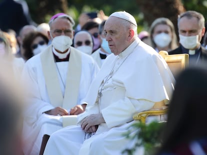 El papa Francisco, el pasado martes en los jardines del Vaticano.