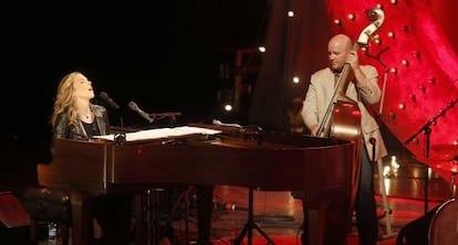 La cantante Diana Krall, durante su actuación en el festival.