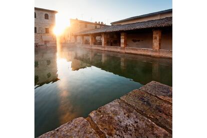 Las Termas de Bagno Vignoni, en el valle de Orcia, en la Toscana.