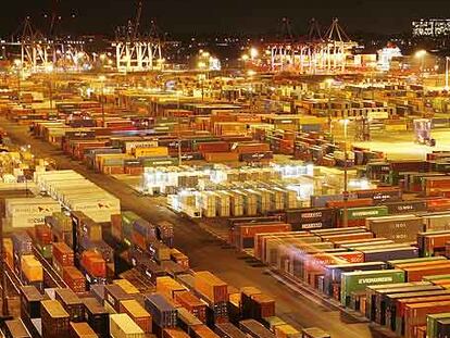 Una terminal de contenedores del puerto de Hamburgo.