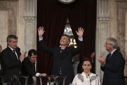 El presidente de Argentina, Mauricio Macri, a su llegada este martes a la apertura de sesiones del Congreso de su pa&iacute;s.