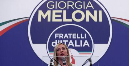 Giorgia Meloni, en la noche electoral del 26 de septiembre