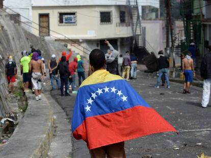 Manifestación en Caracas este lunes.