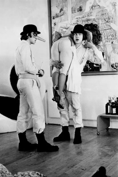 One of the violent scenes in ‘A Clockwork Orange,’ in which the main characters attack a woman.