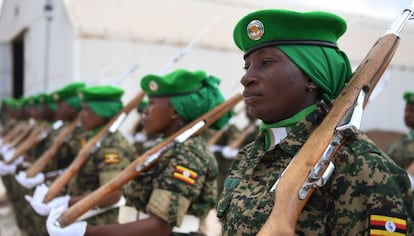 Mujeres del contingente ugandés desplegado en Somalia.