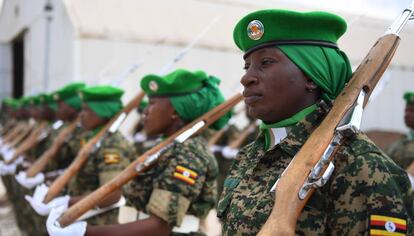 Mujeres del contingente ugandés desplegado en Somalia.