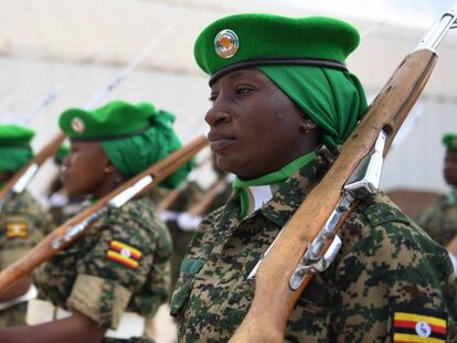 Mujeres del contingente ugandés desplegado en Somalia.