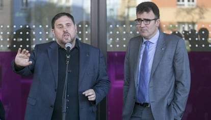 El vicepresident Oriol Junqueras i el secretari d'Hisenda, Lluís Salvadó.