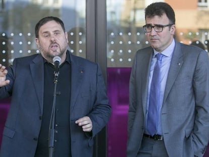 El vicepresidente Oriol Junqueras y el secretario de Hacienda, Llu&iacute;s Salvad&oacute;.