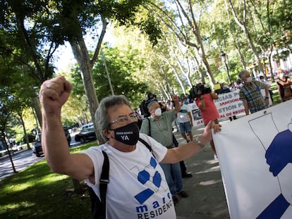 Manifestación convocada en agosto en Madrid por la asociación Marea de Residencias.
