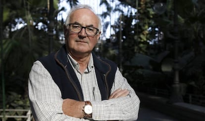 Richard Blair, hijo de George Orwell, en la estación de Atocha este domingo.