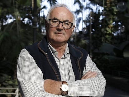 Richard Blair, hijo de George Orwell, en la estación de Atocha este domingo.