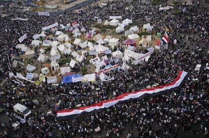 Vista aérea de la plaza de la Liberación de El Cairo.
