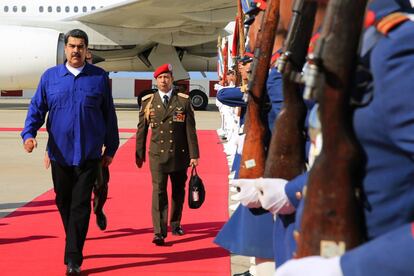 El presidente venezolano, Nicolás Maduro, el jueves a su regreso de Rusia. 