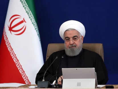 El presidente iraní, Hasan Rohani,  este miércoles durante una reunión de su Gabinete en Teherán.