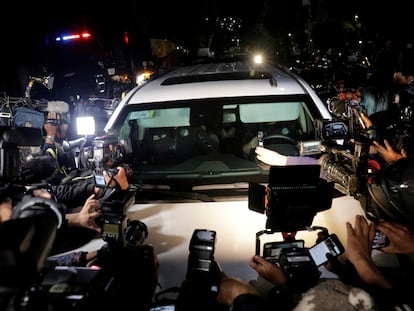 Un convoy que transportaba a Emilio Lozoya desde el aeropuerto de la Ciudad de México.