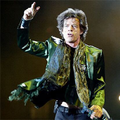 Mick Jagger en el escenario. Y nadie diría que se celebra el 40º aniversario de esta banda.